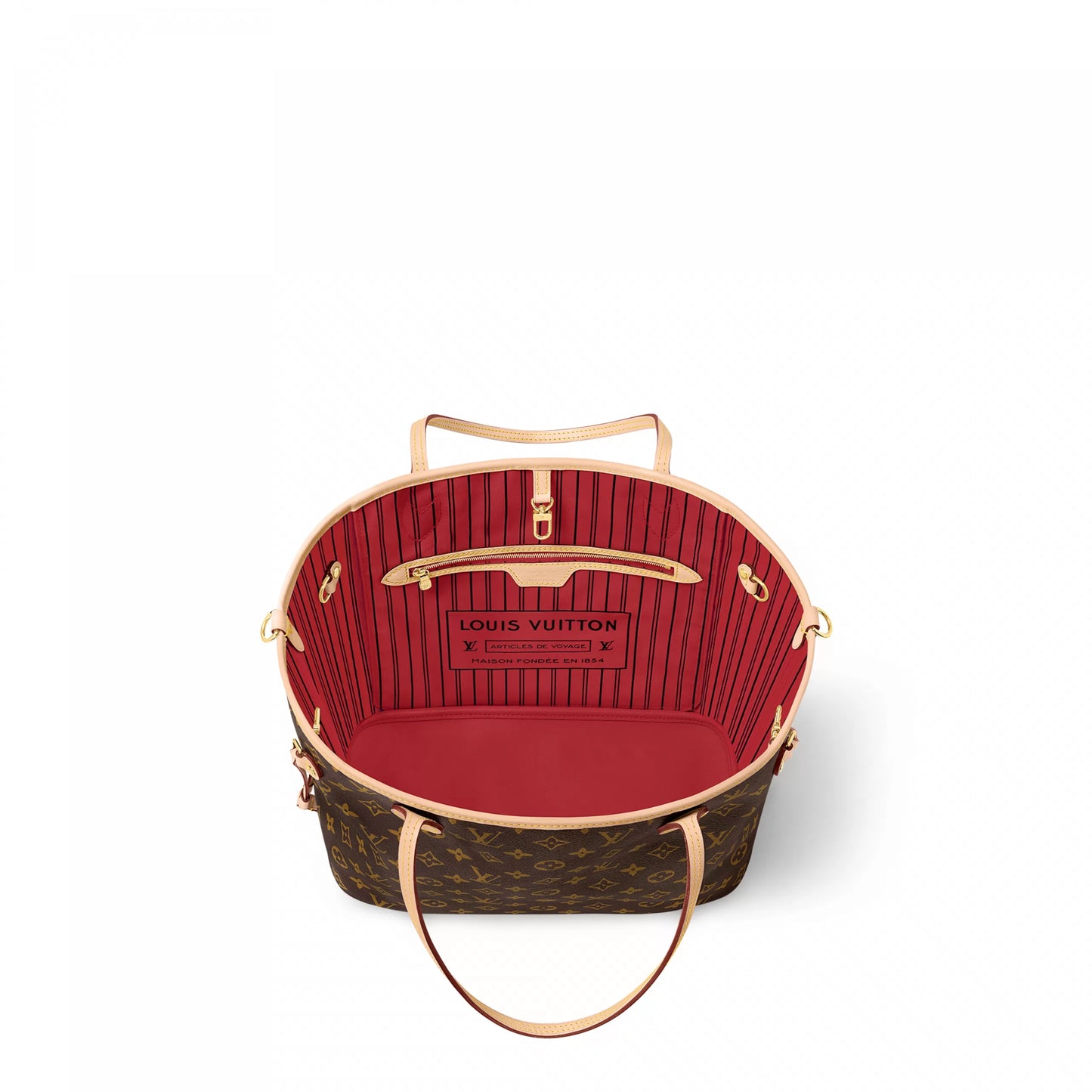 Louis Vuitton M12096 Neverfull Bandoulière Inside Out MM Monogram/Rouge Sari