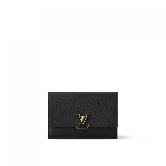 Louis Vuitton M62157 Capucines Compact Wallet Black Pink