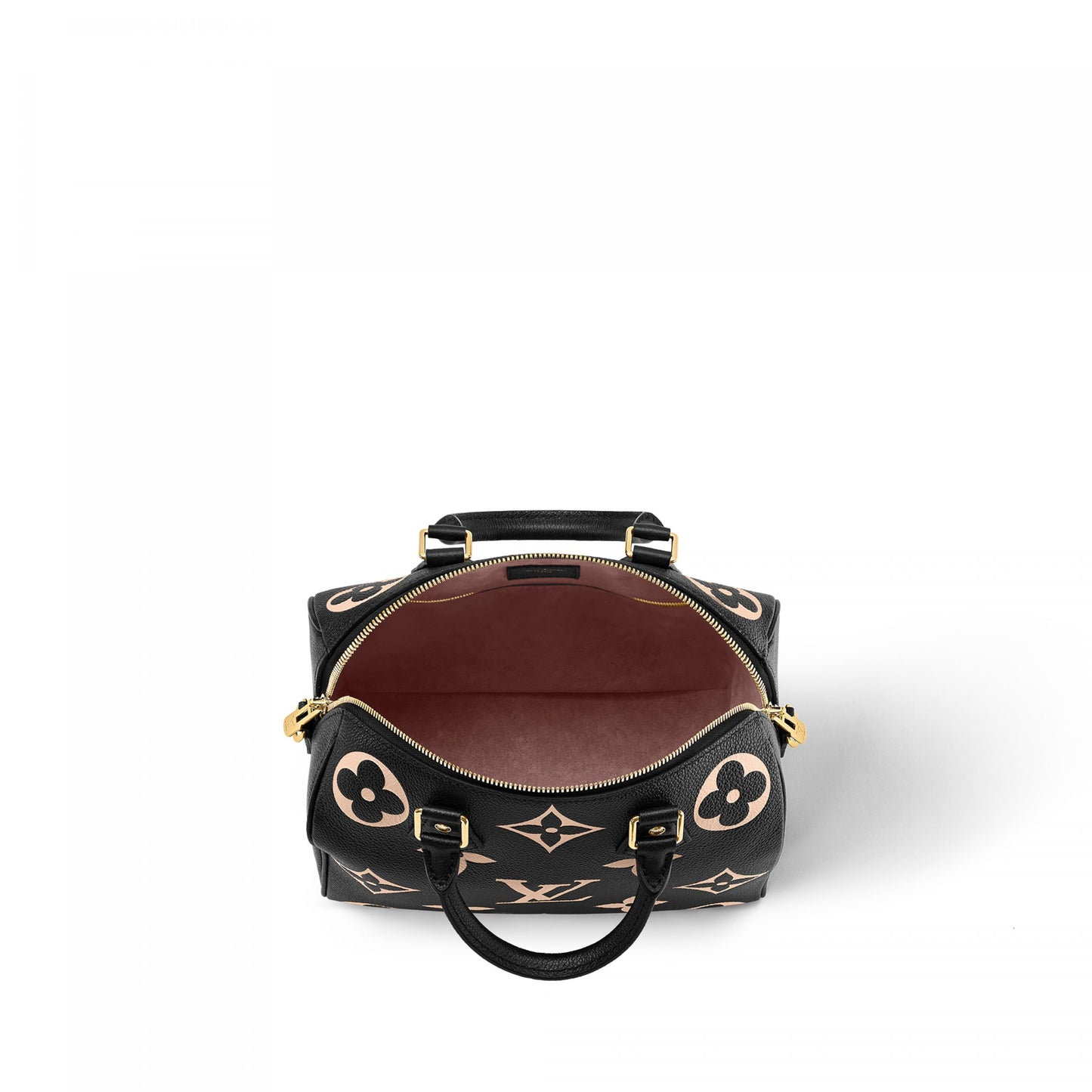Louis Vuitton M58947 Speedy Bandoulière 25 Bicolor Monogram Empreinte Leather Black Beige